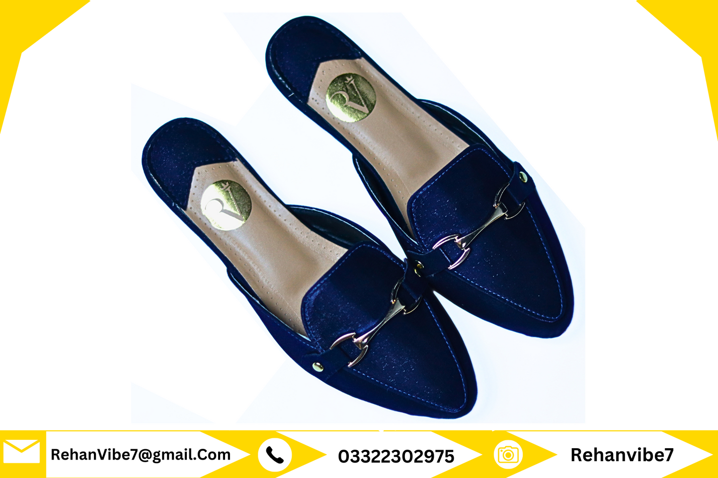 Chic Dark Blue Women’s Backless Slippers